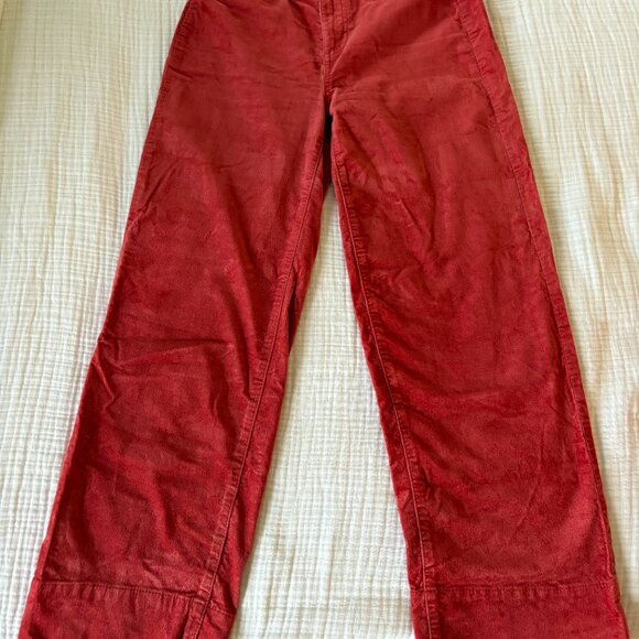 Anne Taylor Loft Velvet Cropped Pants Salmon Colored, size 26/2 - Picture 3 of 5